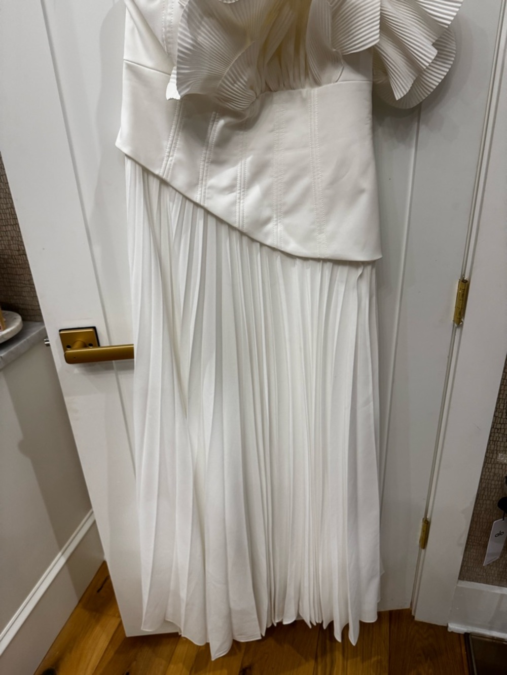 Acler White One-Shoulder Ruffle Gown - Picture 7 of 10